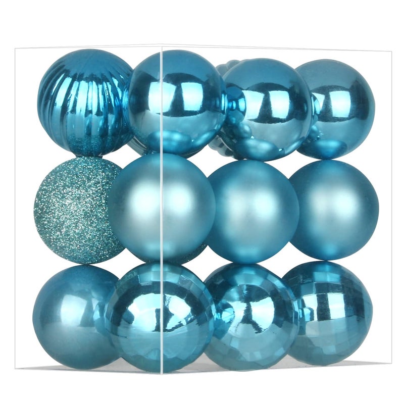 GameXcel 18Pcs Christmas Balls Ornaments for Xmas Tree - Shatterproof Christmas Tree Decorations Medium Hanging Ball Sky Blue 2.5in x 18 Pack - Image 1